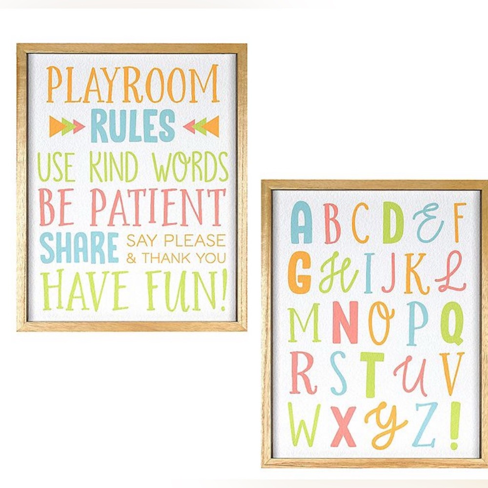 Colorful Playroom Wall Art Set